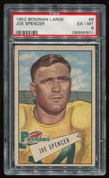 1952 Bowman Large #9 Joe Spencer Short Print PSA 6