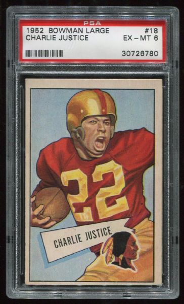 1952 Bowman Large #18 Charlie Justice Short Print PSA 6