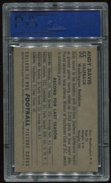 1952 Bowman Large #55 Andy Davis PSA 7