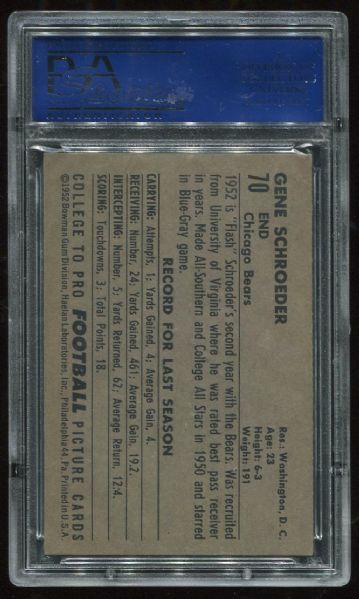 1952 Bowman Large #70 Gene Schroeder PSA 7