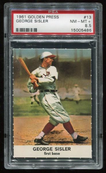 1961 Golden Press #13 George Sisler PSA 8.5