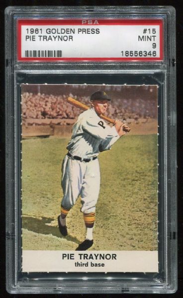 1961 Golden Press #15 Pie Traynor PSA 9