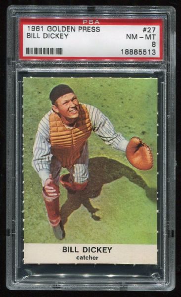 1961 Golden Press #27 Bill Dickey PSA 8