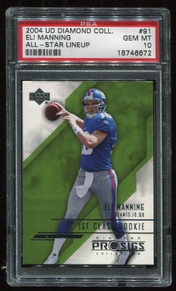 2004 UD Diamond Coll. #91 Eli Manning PSA 10