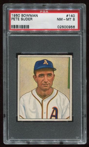 1950 Bowman #140 Pete Suder PSA 8