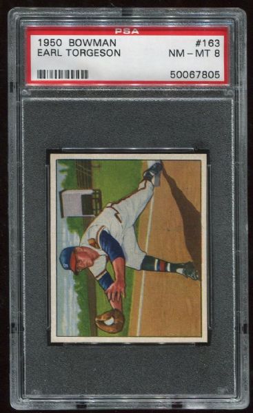 1950 Bowman #163 Earl Torgeson PSA 8