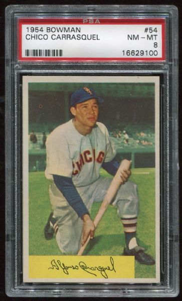 1954 Bowman #54 Chico Carrasqual PSA 8