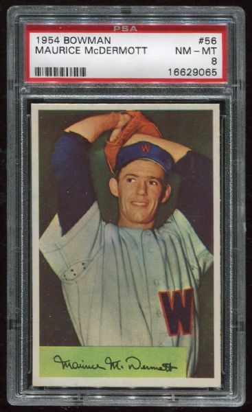 1954 Bowman #56 Maurice McDermott PSA 8