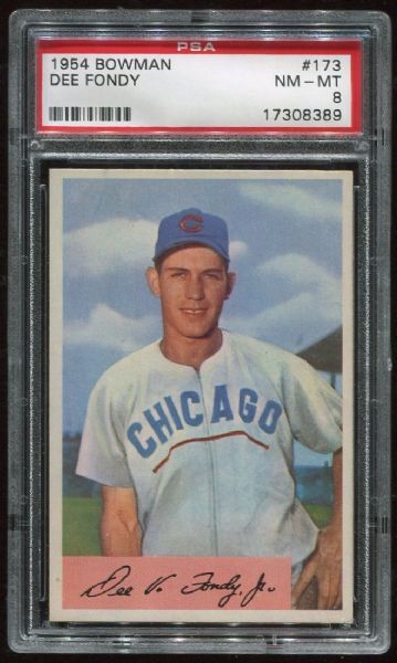 1954 Bowman #173 Dee Fondy PSA 8