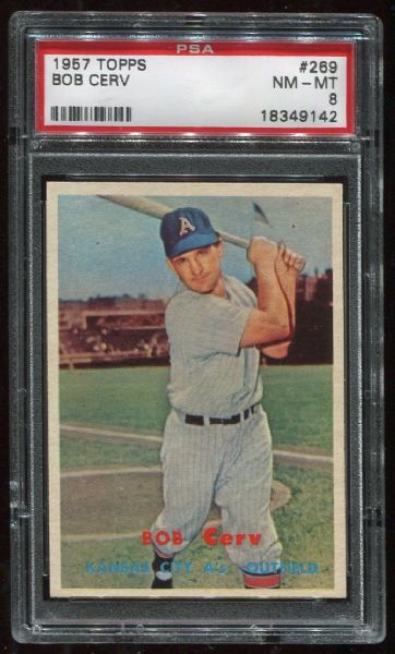 1957 Topps #269 Bob Cerv PSA 8