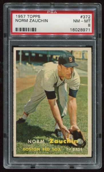 1957 Topps #372 Norm Zauchin PSA 8