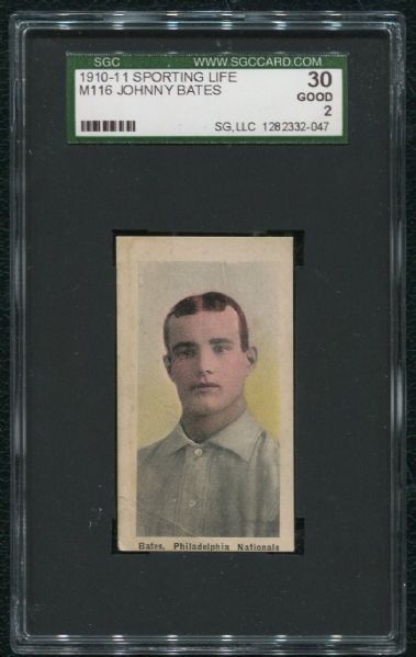 1910-11 M116 Sporting Life Johnny Bates SGC 30