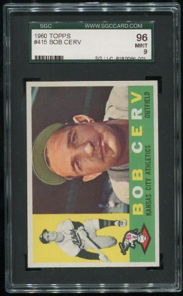 1960 Topps #415 Bob Cerv SGC 96