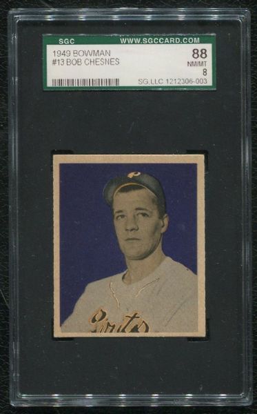 1949 Bowman #13 Bob Chesnes SGC 88