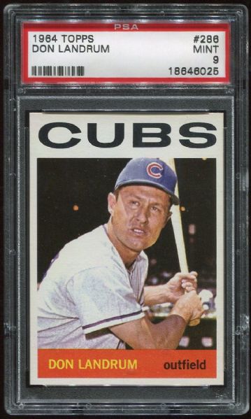 1964 Topps #286 Don Landrum PSA 9