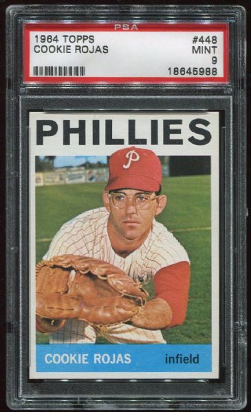 1964 Topps #448 Cookie Rojas PSA 9