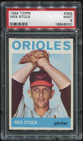 1964 Topps #382 Wes Stock PSA 9