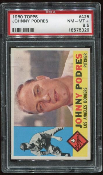 1960 Topps #425 Johnny Podres PSA 8.5