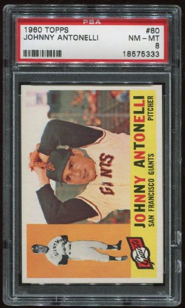 1960 Topps #80 Johnny Antonelli PSA 8