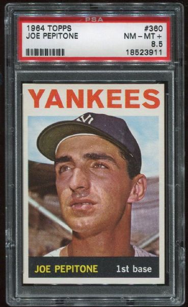 1964 Topps #360 Joe Pepitone PSA 8.5