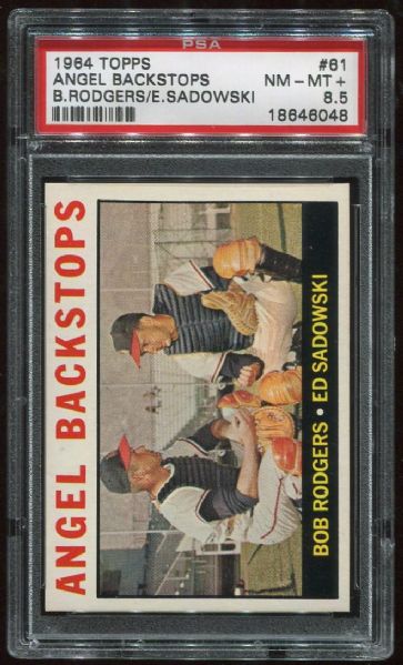 1964 Topps #61 Angel Backstops PSA 8.5