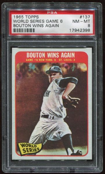 1965 Topps #137 World Series Game 6 PSA 8