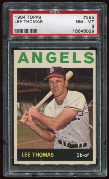 1964 Topps #255 Lee Thomas PSA 8