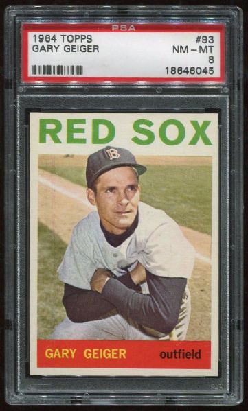 1964 Topps #93 Gary Geiger PSA 8