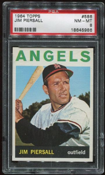 1964 Topps #586 Jim Piersall PSA 8