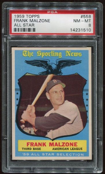 1959 Topps #558 Frank Malzone All Star PSA 8