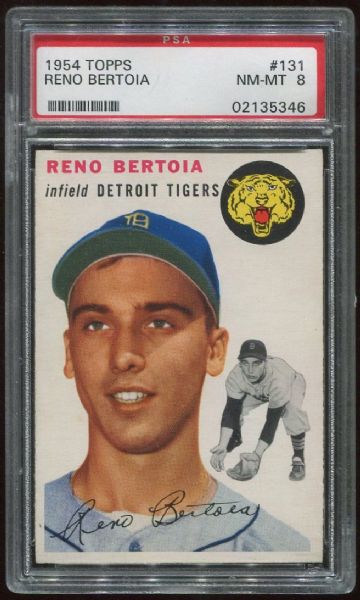 1954 Topps #131 Reno Bertoia PSA 8