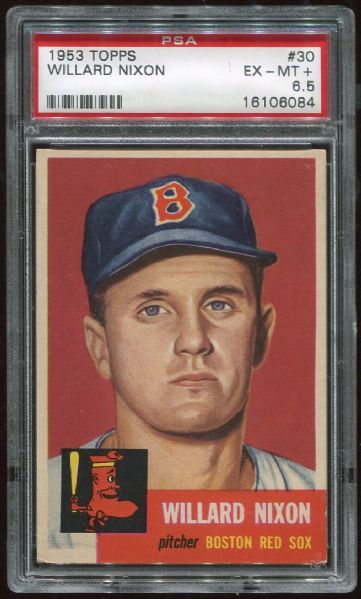 1953 Topps #30 Willard Nixon PSA 6.5