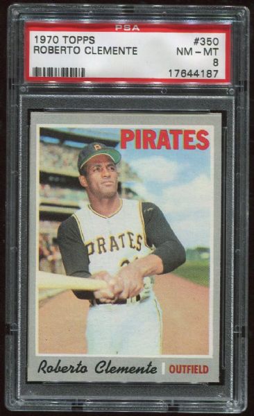 1970 Topps #350 Roberto Clemente PSA 8