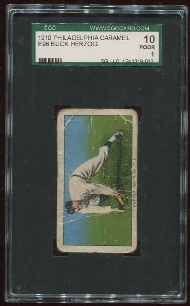 1910 E96 Philadelphia Caramel Buck Herzog SGC 10