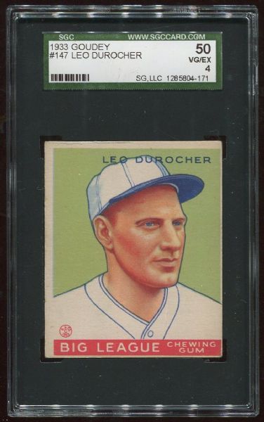 1933 Goudey #147 Leo Durocher SGC 50