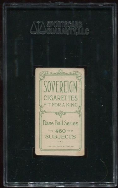 1909-11 T206 Sovereign Ed Abbaticchio Blue Sleeves SGC 20 - Sovereign 460