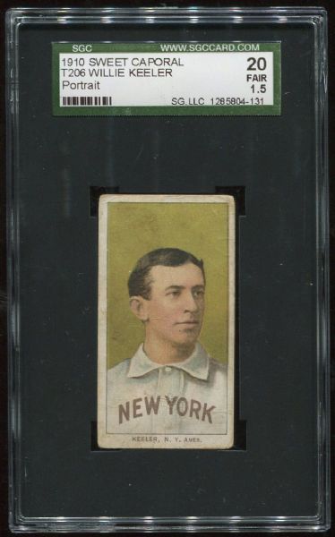 1909-11 T206 Sweet Caporal Willie Keeler Portrait SGC 20