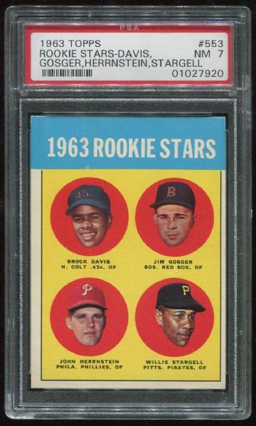 1963 Topps #553 Willie Stargell Rookie PSA 7