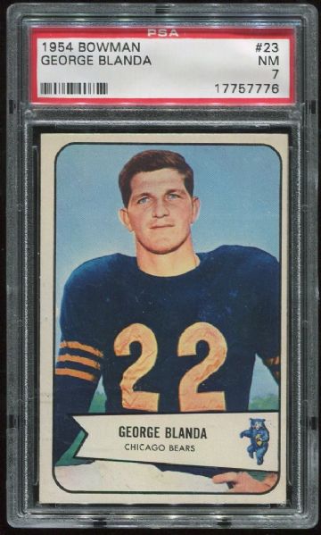 1954 Bowman #23 George Blanda Rookie PSA 7