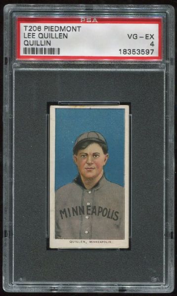 1909-11 T206 Piedmont Lee Quillen PSA 4