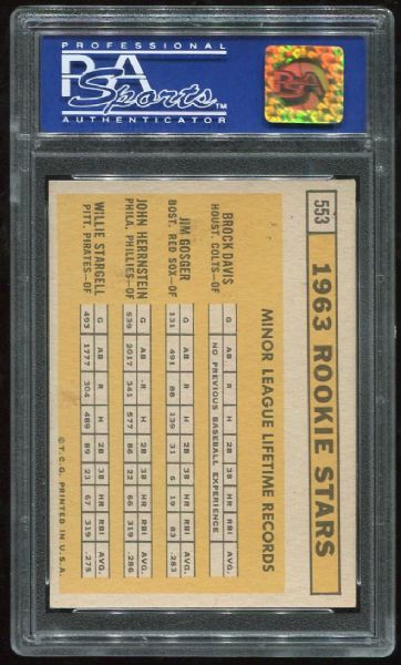 1963 Topps #553 Willie Stargell Rookie PSA 7