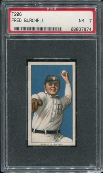 1909-11 T206 Piedmont Fred Burchell PSA 7