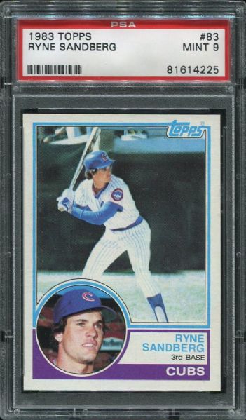 1983 Topps #83 Ryne Sandberg Rookie PSA 9