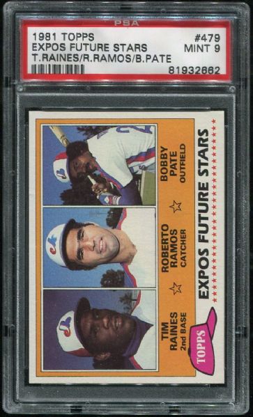 1981 Topps #479 Tim Raines Rookie PSA 9