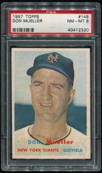 1957 Topps #148 Don Mueller PSA 8