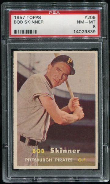 1957 Topps #209 Bob Skinner PSA 8