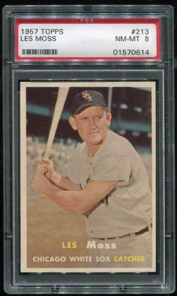 1957 Topps #213 Les Moss PSA 8