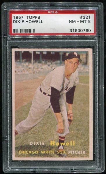 1957 Topps #221 Dixie Howell PSA 8