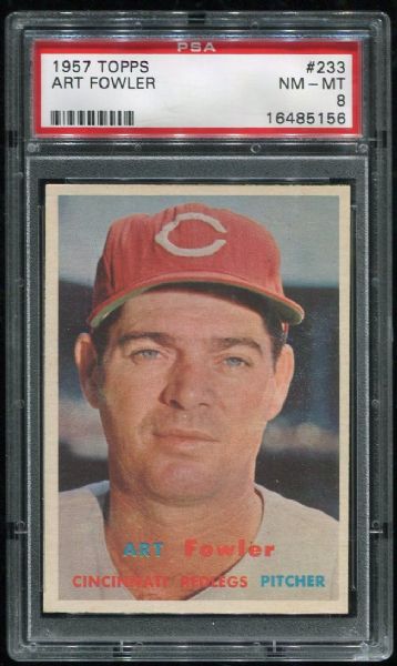 1957 Topps #233 Art Fowler PSA 8