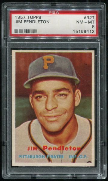 1957 Topps #327 Jim Pendleton PSA 8